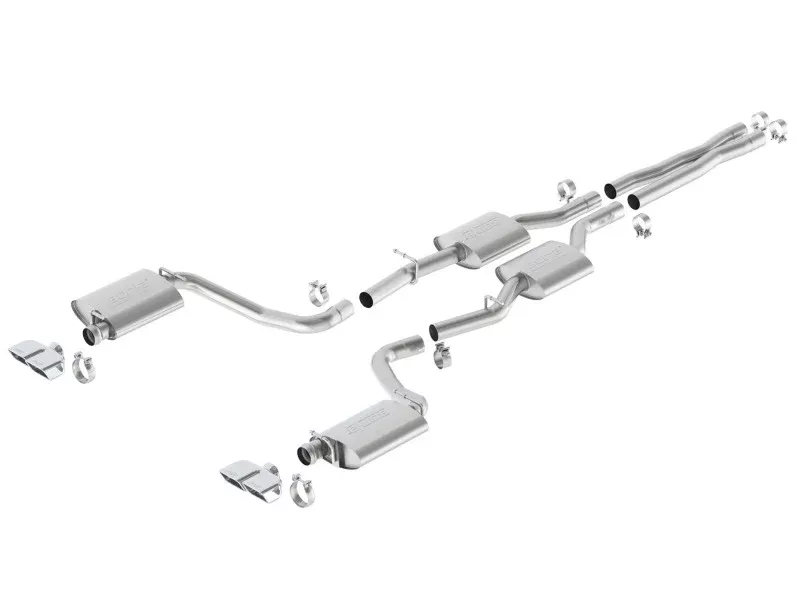 Borla 15-16 Dodge Challenger R/T 5.7L Dual Rectangle Angle Cut Dual Split Rear Exit Touring Exhaust 140626