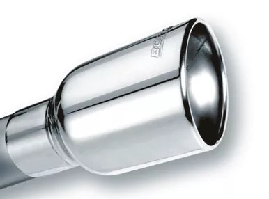 Borla 20155 Single Oval Rolled Angle-Cut Tip w/ Clamp Borla Embossed