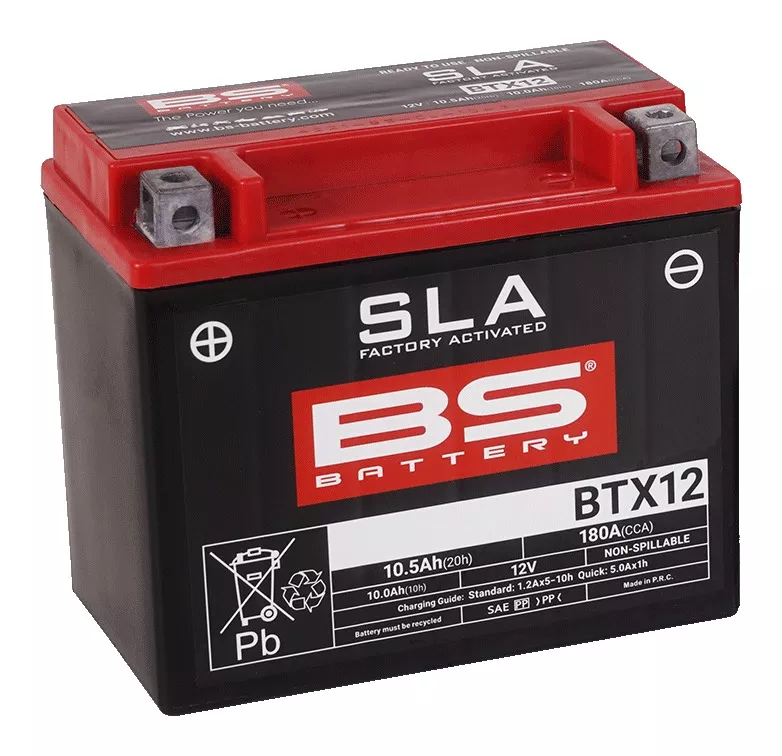 BS Battery BTX12 SLA Factory-Activated AGM Battery