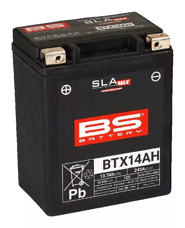 BS Battery BTX14AH SLA Factory-Activated AGM Battery