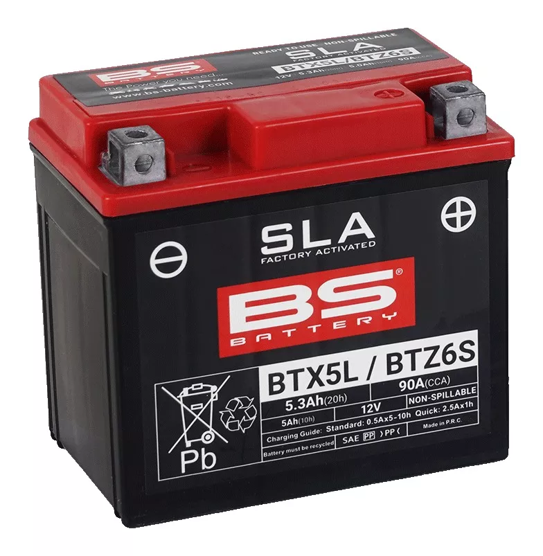 BS Battery BTX5L/BTZ6S SLA Factory-Activated AGM Battery
