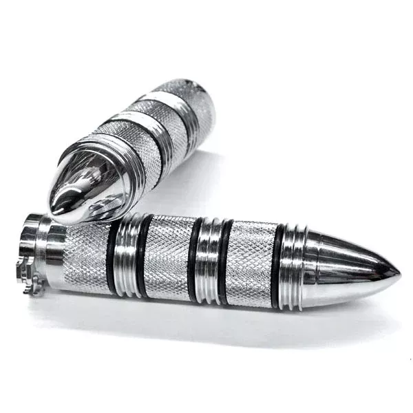 Bullet Custom Chrome Motorcycle Handlebar Hand Grips (1")
