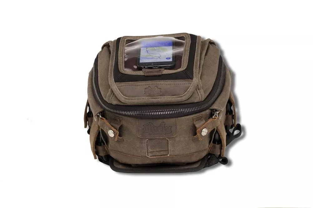 Burly Brand B15-1010D – Wet Waxed Cotton Canvas Tank /Tail Bag – Dark Oak
