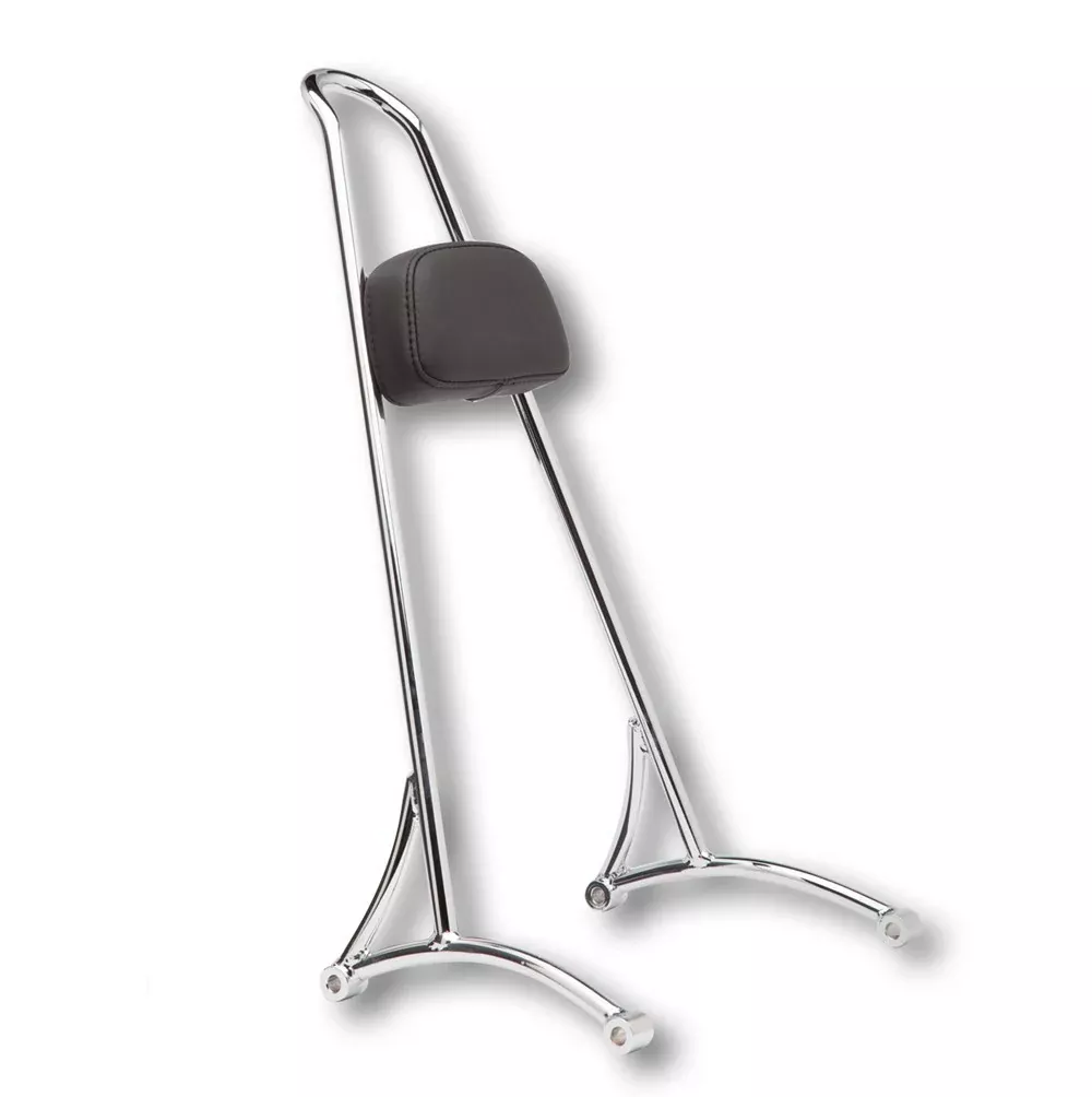 Burly Brand Tall Sissy Bar with Pad for 2006-17 Harley Dyna – 20 Inch /Chrome – B13-1505C