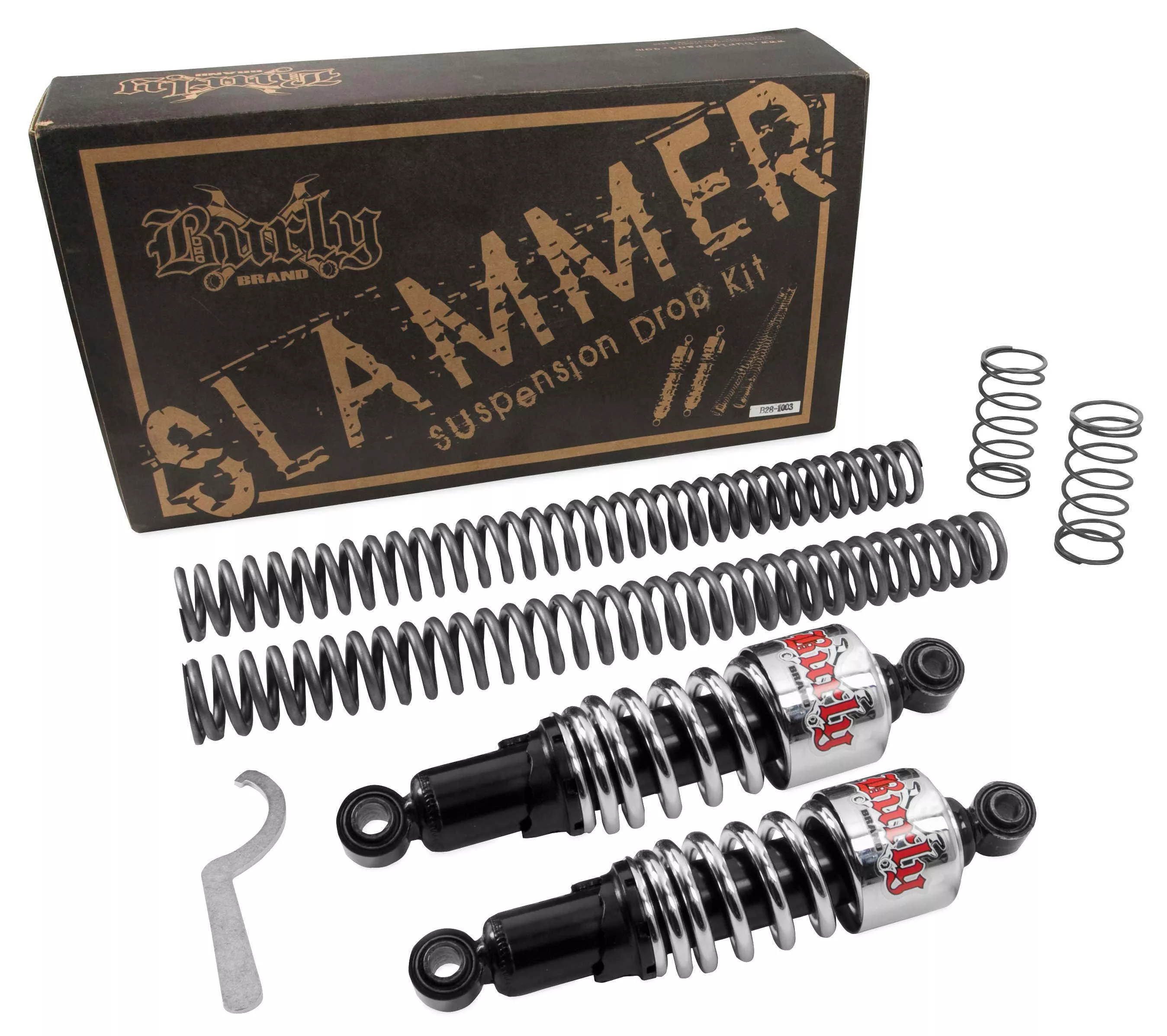 Burly Chrome Front Rear Lowering Slammer Kit Harley 91-05 Dyna FXD (excl FDXWG)