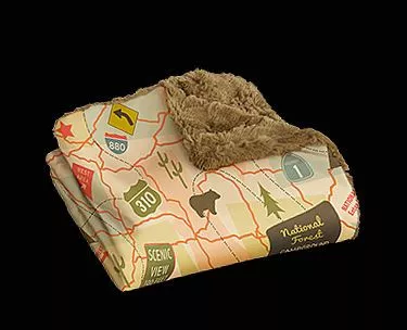 Camp Casual CC-005TM Plush Throw Travel Map