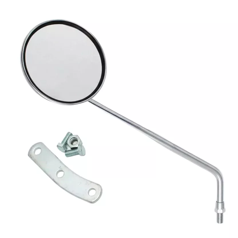 Chrome Round Left Mirror: Vespa Vintage & Stella