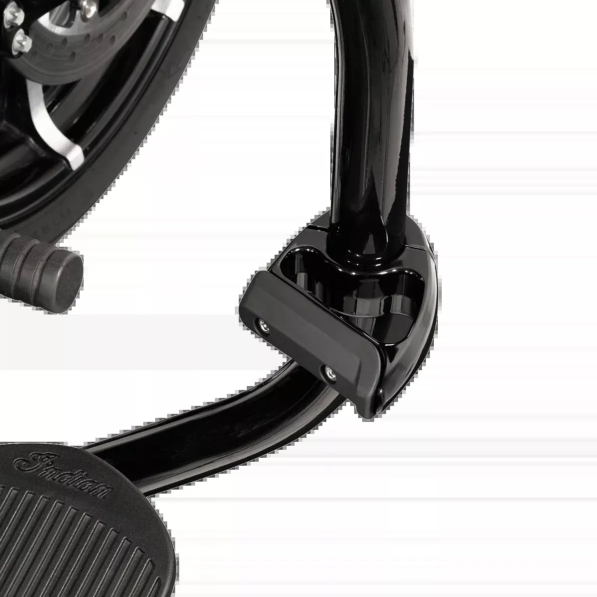 Ciro Black 1-1/4" Universal Motorcycle Front Engine Guard Highway Bar Toe Rest