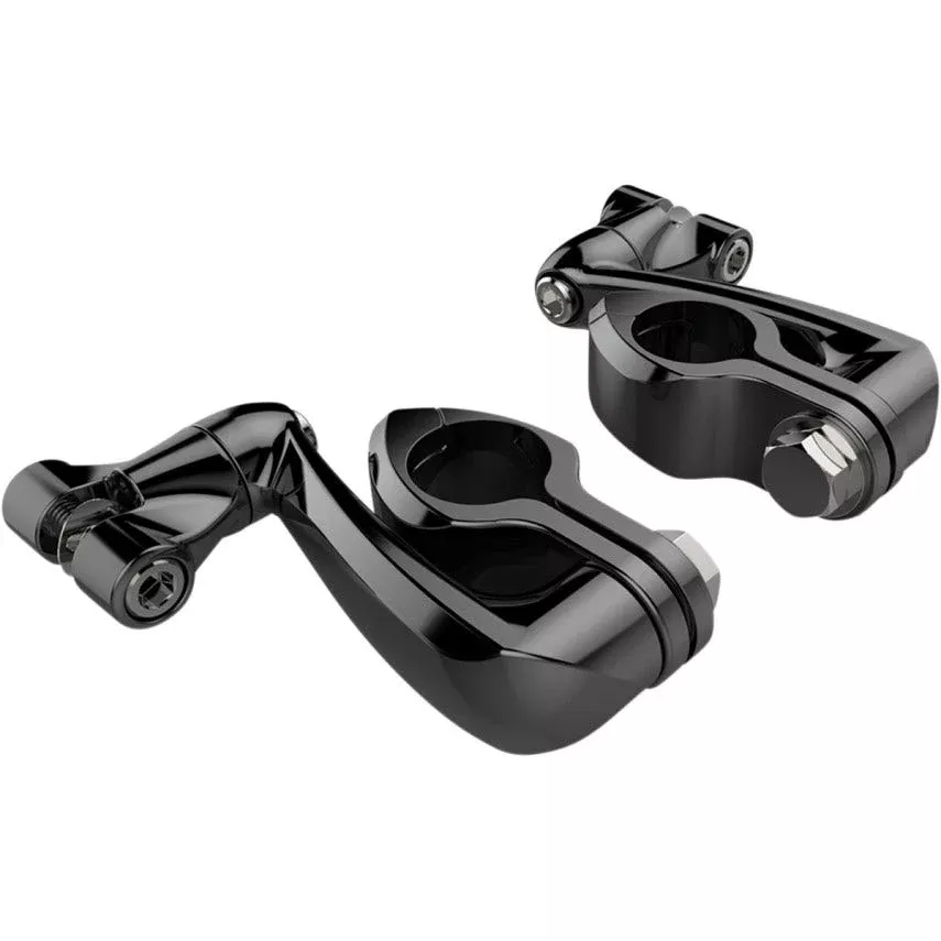 Ciro Black Adjustable 1-1/4" Hi-Way Bar Mount 4" Extension Arm Clevis Mount