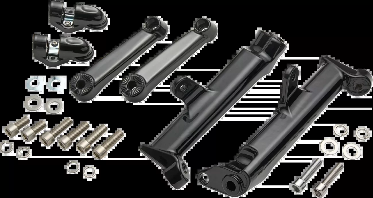Ciro Black Highway Cruise Frame Foot Peg Mount Kit fits2009-24 Harley Touring