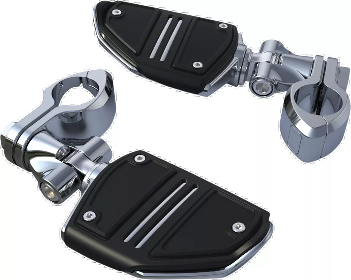 Ciro Chrome Mini Twin Rail 1-1/4" Engine Guard Highway Peg Mounting Footrest Kit
