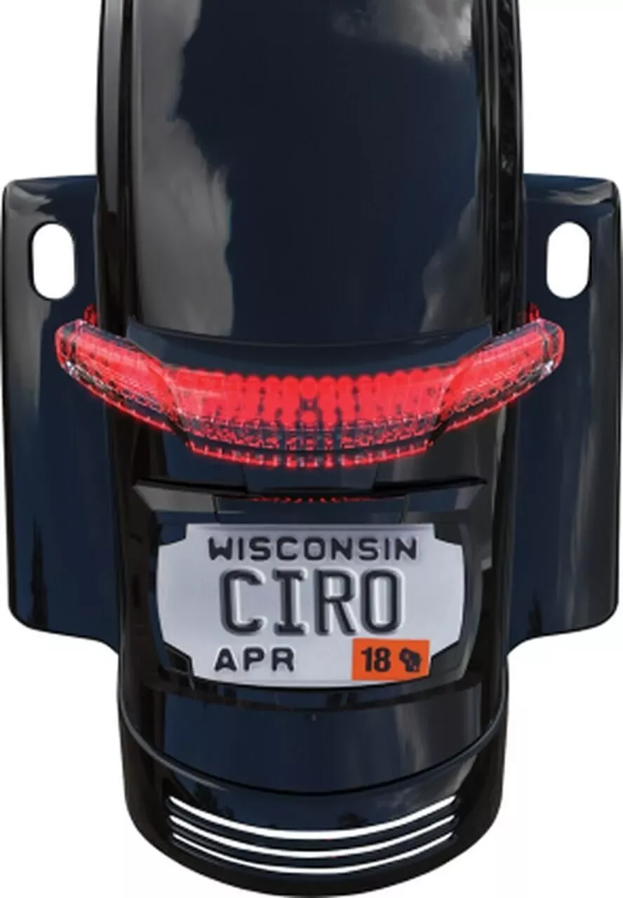 Ciro Latitude Tail Light & License Plate Holder for '10-13 Harley Davidson Touring FLHX, FLTRX - Chrome