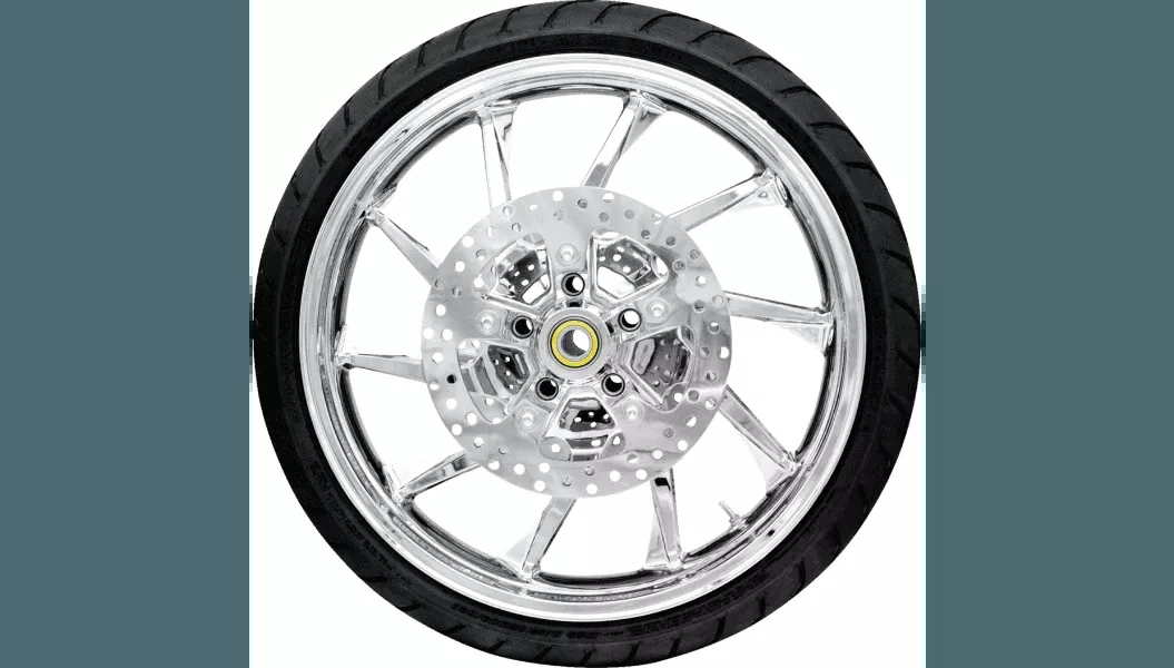Coastal Moto 21" Hurricane Front Wheel/Tire Combination with TPMS Pre-Installed for '24-25 Harley Davidson Road Glide and Street Glide and '23-25 FLHXSE/FLTRXSE w/ ABS - Chrome