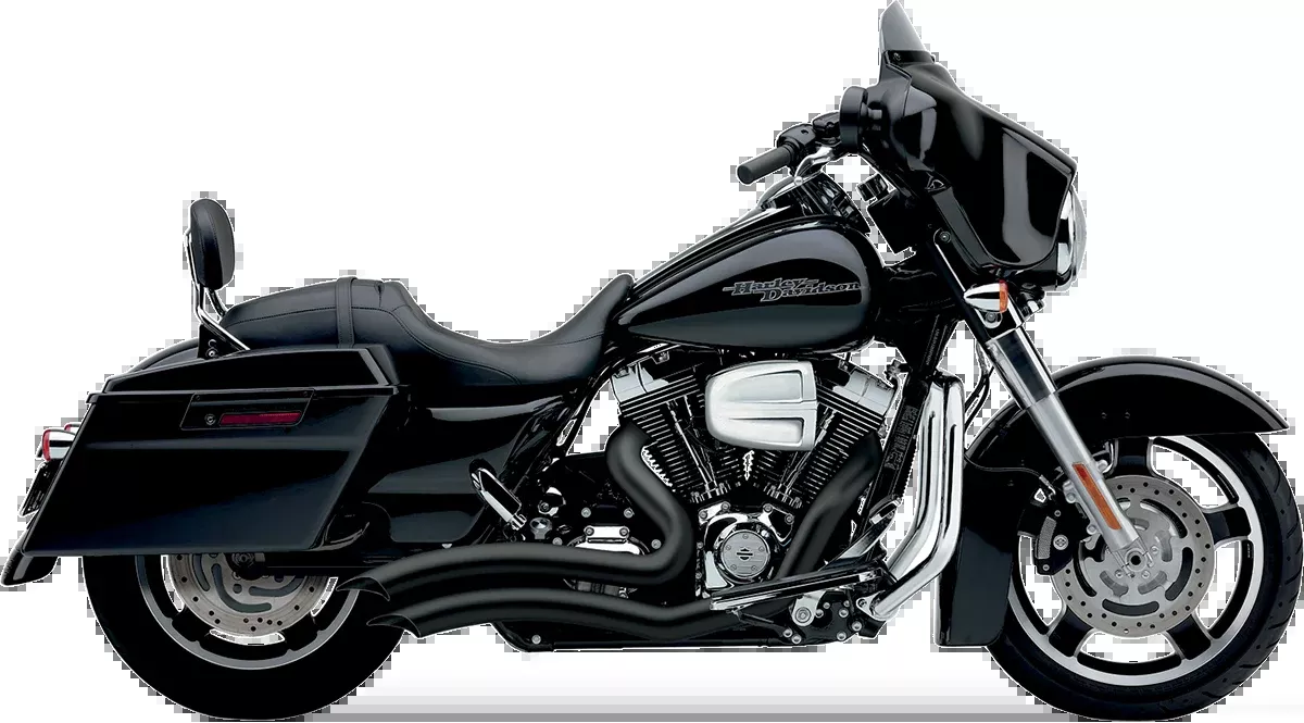 Cobra 2-2 Black Curved Short Swept Exhaust fits 2010-2016 Harley Touring FLHX