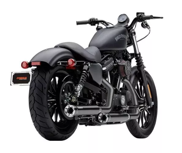 Cobra 3 inch RPT Slip On Mufflers for Harley Davidson Sportster Models 14-22 - Black