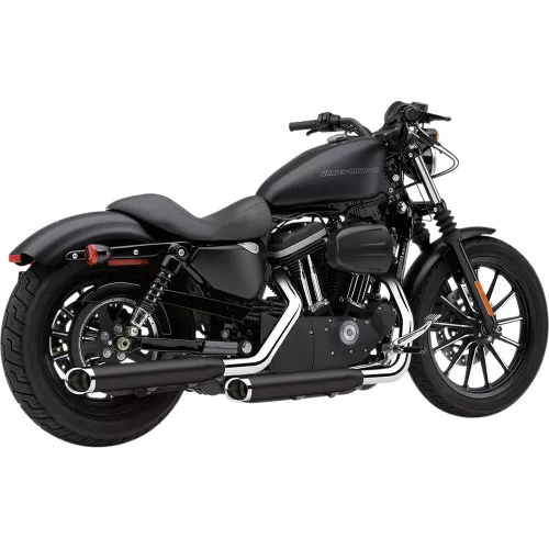 Cobra 3" Slip-On Mufflers for 2004-2013 Harley Sportster - Raven Black