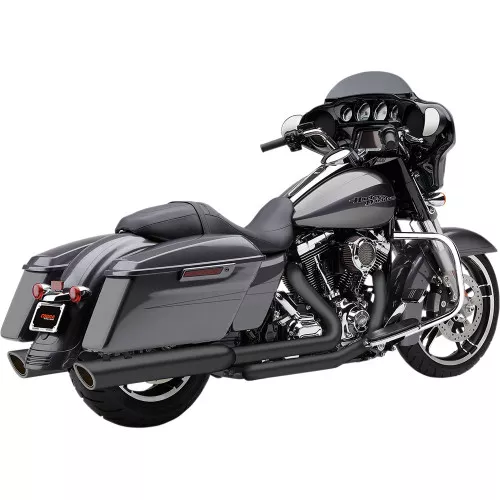 Cobra 4" 909 Twin Mufflers for 2017-2023 Harley Touring - Raven Black