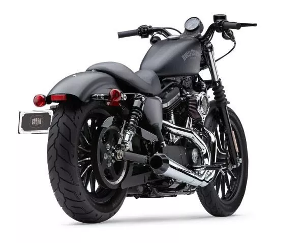 Cobra El Diablo 2-into-1 Exhaust for Harley Davidson XL Sportster Models '14-22 - Chrome with Billet Tip