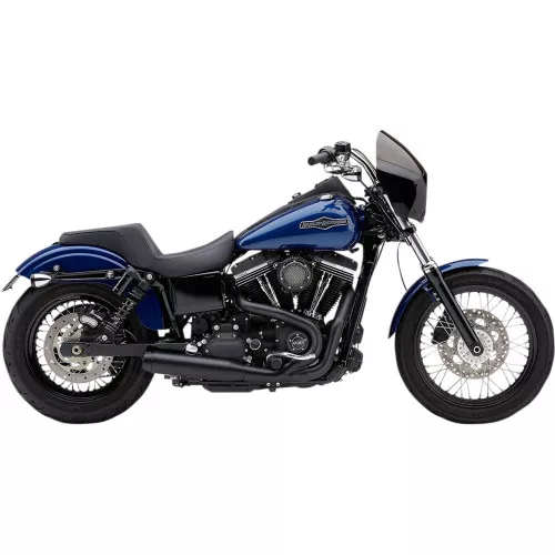 Cobra El Diablo 3.5" 2-Into-1 Exhaust for 2012-2017 Harley Dyna - Black w/ Billet Tip