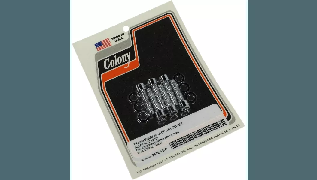 Colony Transmission Top Cover Bolt Kit for '07-23 Harley Davidson Softail Models - Chrome