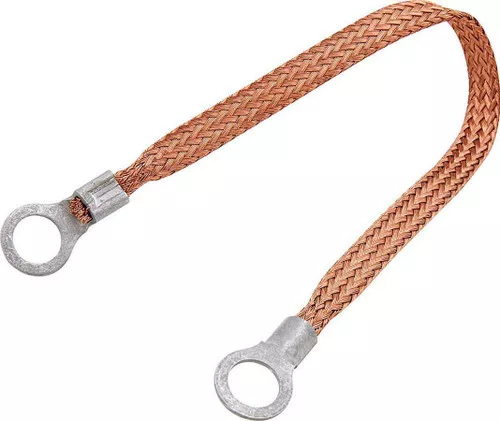 Copper Ground Strap 24in w/ 3/8in Ring Terminals ALL76330-24