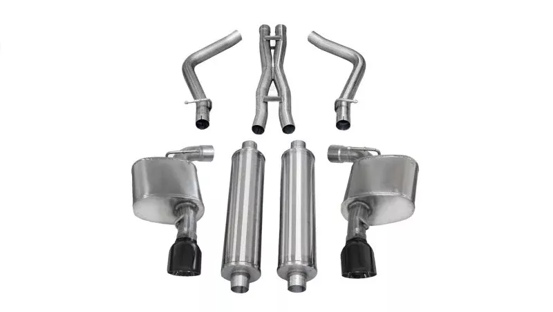 Corsa Performance 12-13 Dodge Charger SRT-8 6.4L V8 Black Xtreme Cat-Back Exhaust