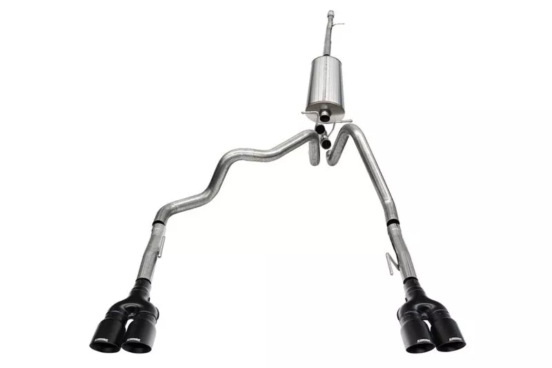 CORSA Performance Corsa 19-23 GMC Sierra 1500 Cat-Back Dual Rear Exit with Twin 4in Black Powder Coat Pro-Series Tips 21202BPC