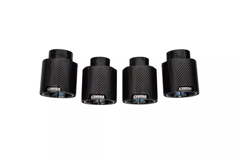CORSA Performance Corsa 20-23 Chevrolet Corvette C8 RWD 4.5in Carbon Fiber Black PVD Tip Kit (For Corsa Exhaust Only) 21109CFBLK