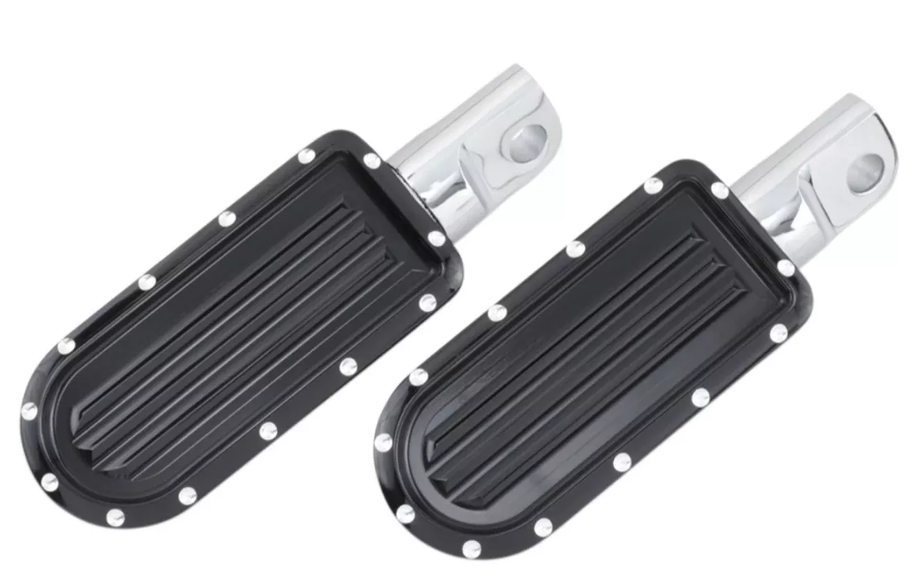 Covingtons Customs Black Dimpled Billet Footpegs Foot Peg Harley Male Mount Pair