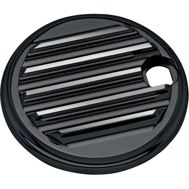 Covingtons Customs Gloss Black Finned Fuel Gas Door Harley Touring 92-07