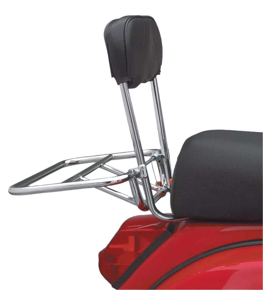 Cuppini Rear Rack (Folding, w/Backrest, Chrome)