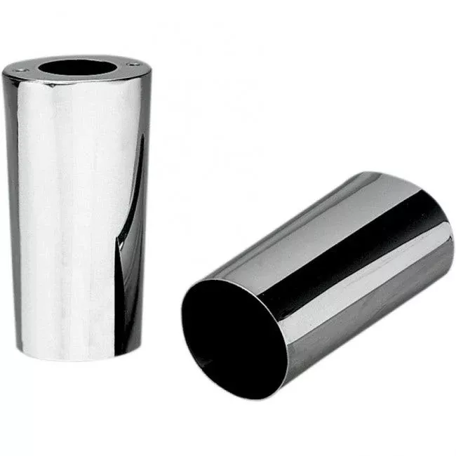 Custom Chrome Smooth Chrome Stock Length Repl OEM 41mm Upper Slider Covers 84-13