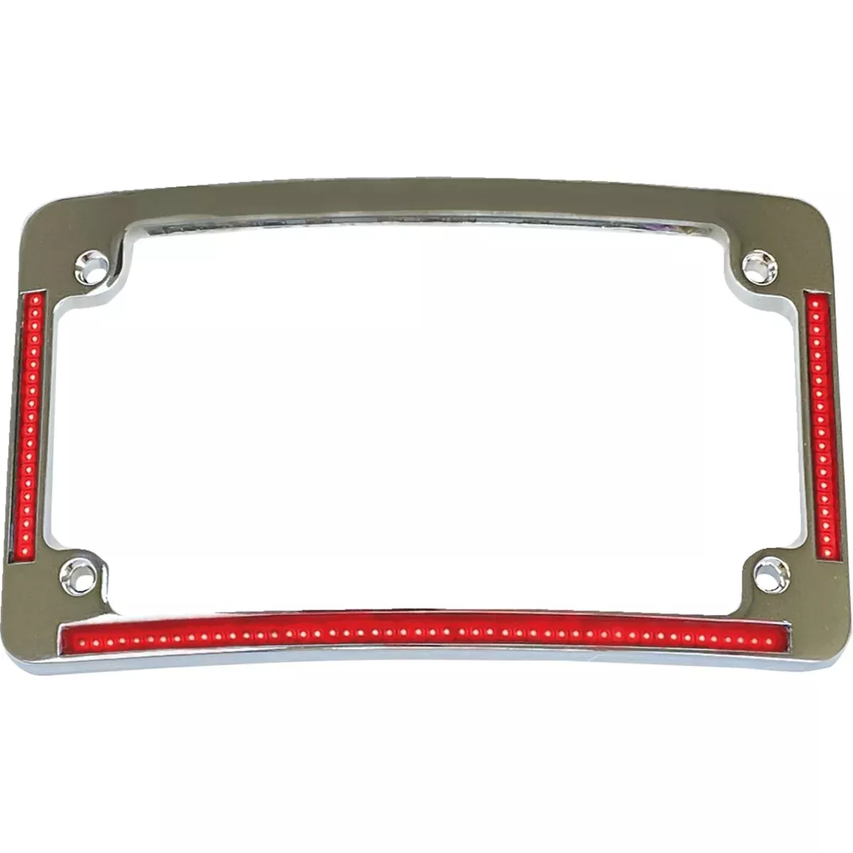 CUSTOM DYNAMICS 2030-2289 TF08-C Radius License Plate Frame with Auxiliary Red LEDs and Tag Illumination – Red/White LED – Chrome
