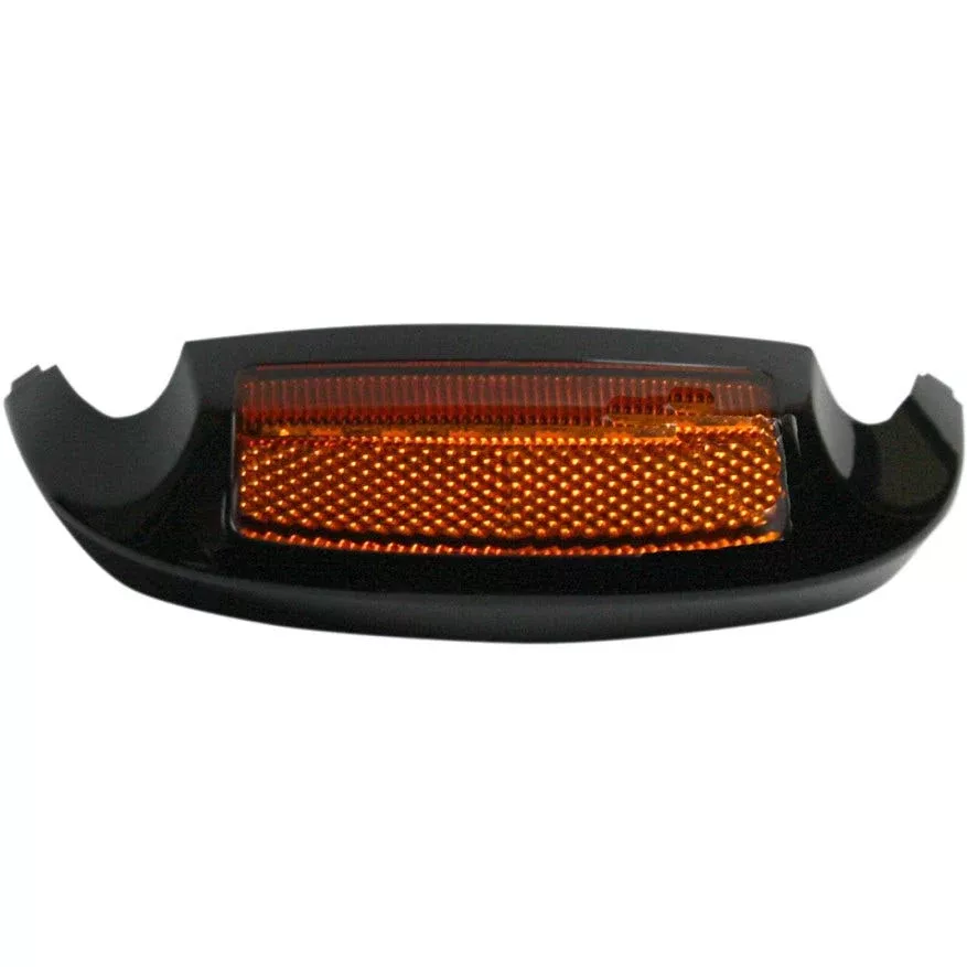 Custom Dynamics Black Front Fender Tip Amber LED Amber Lens Harley 14-15 FLH/T