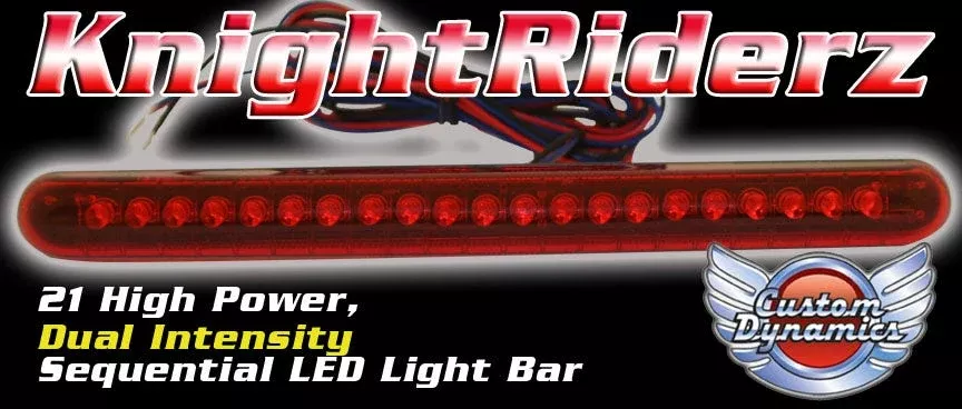 Custom Dynamics Knight Riderz Flashing Brake Light - Brake Turn Signal LB22 Red