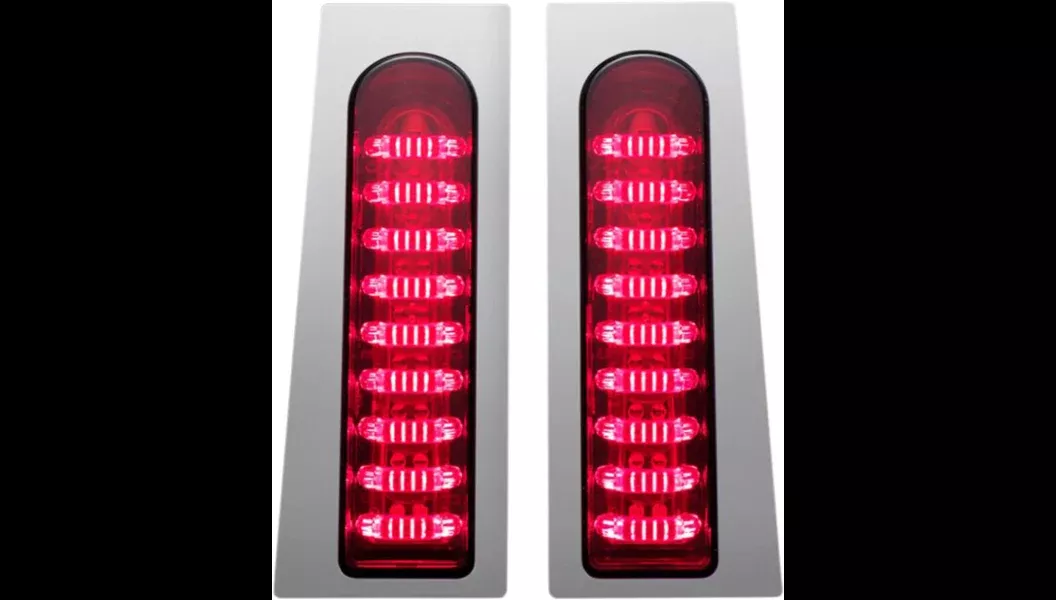 Custom Dynamics ProBEAM Fillerz Saddlebag LED Lights – Red – Chrome – Touring – PB-FILL-R-C