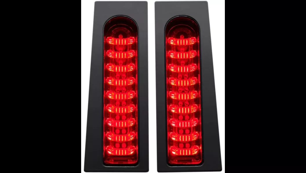 Custom Dynamics ProBEAM Fillerz Saddlebag LED Lights – Red – Gloss Black – Touring – PB-FILL-R-B