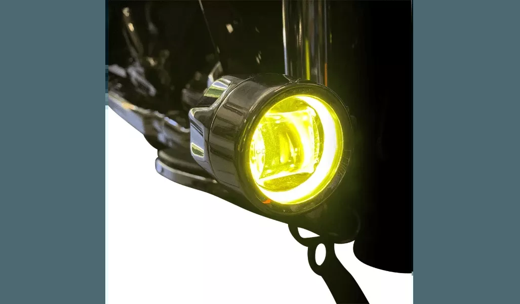 Custom Dynamics ProBEAM LED Halo Fog Lights for '14-Up Harley Davidson Touring Models w/ Engine Guards (Select Finish)