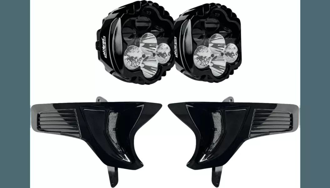 Custom Dynamics Shark Demon 2 Dual Headlight Kit with Vented Speed Plates for '23-Up Harley Davidson Road Glide FLTRX Models