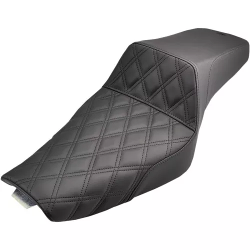 Custom Saddlemen Front LS Step-Up Seat for 2004-2023 Harley Sportster – White w/ Purple Stitch