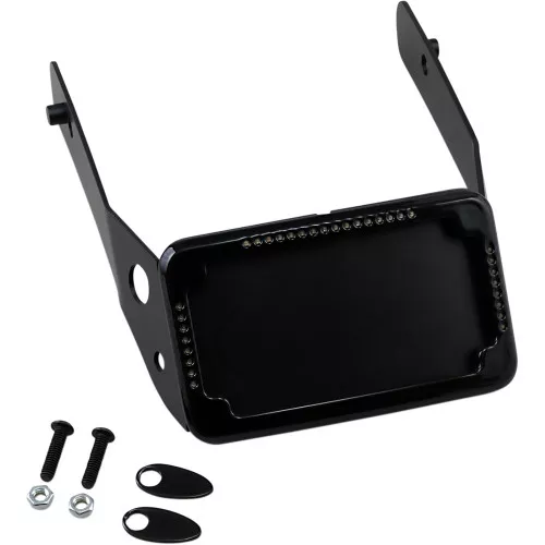 Cycle Visions Curved License Plate Mount Slick Signal for 2010-2017 Harley FXDWG – Black