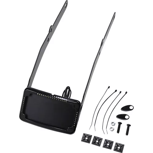 Cycle Visions Curved License Plate Mount with Slick Signal for 2012-2017 Harley Softail Slim FLS - Black