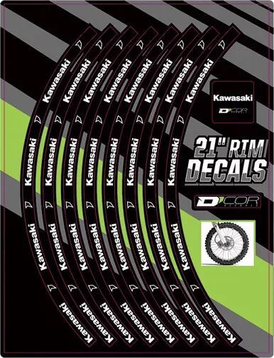 D Cor Rim Decals 21″ Kawasaki Logo Front – 40-80-202