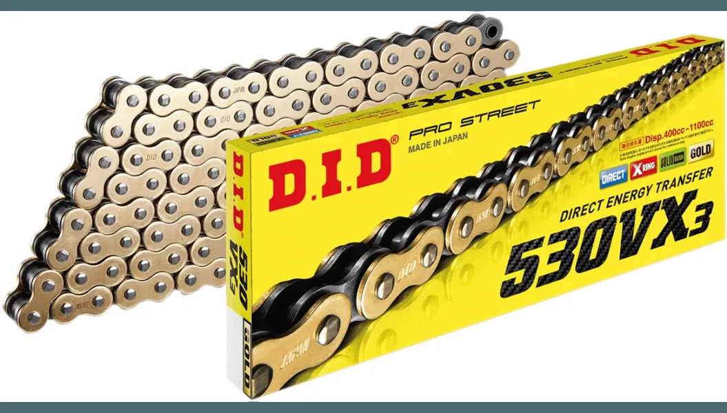 D.I.D. 530 VX3 Drive Chain – 130 Links – Gold