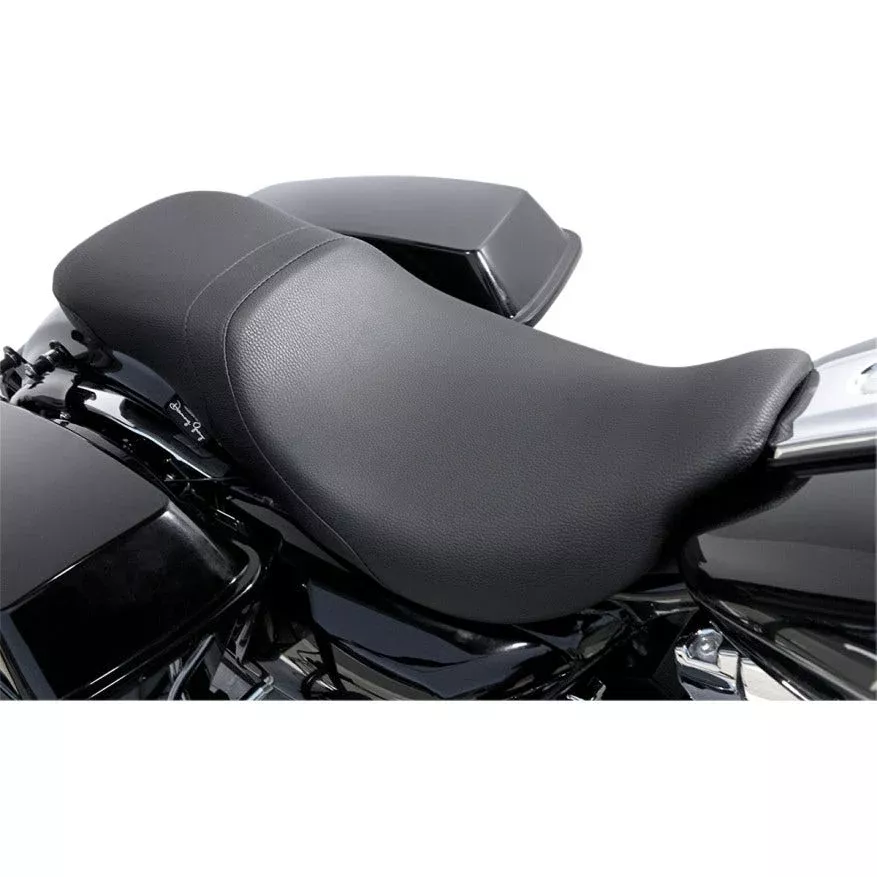 Danny Gray LowIST 2-Up Low Profile Black Vinyl Seat for Harley FLH/T 08-23