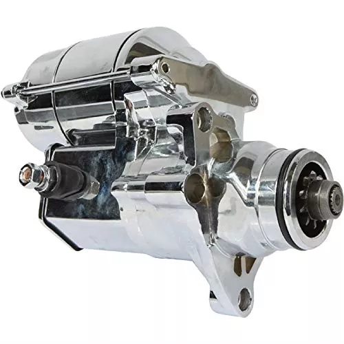 DB Electrical SHD0013-C Chrome Starter Compatible With/Replacement For Harley, FLHR FLHRC FLHRS, FLHTF FLSTN FLSTSC Fat Boy Road Glide Dyna, Flstsc Heritage Softail 80-1014 31621-06A 410-52330