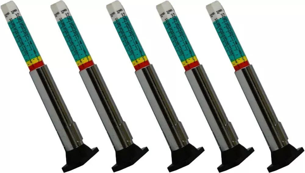 Dill 5124 Color Coded Tire Tread Depth Gauge Pack of 5