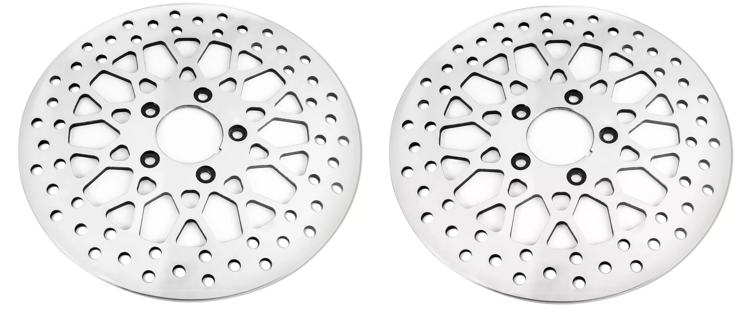 DNA High Polished Mesh Single Front & Rear 11.5 Disc Rotors Harley Softail Dyna XL