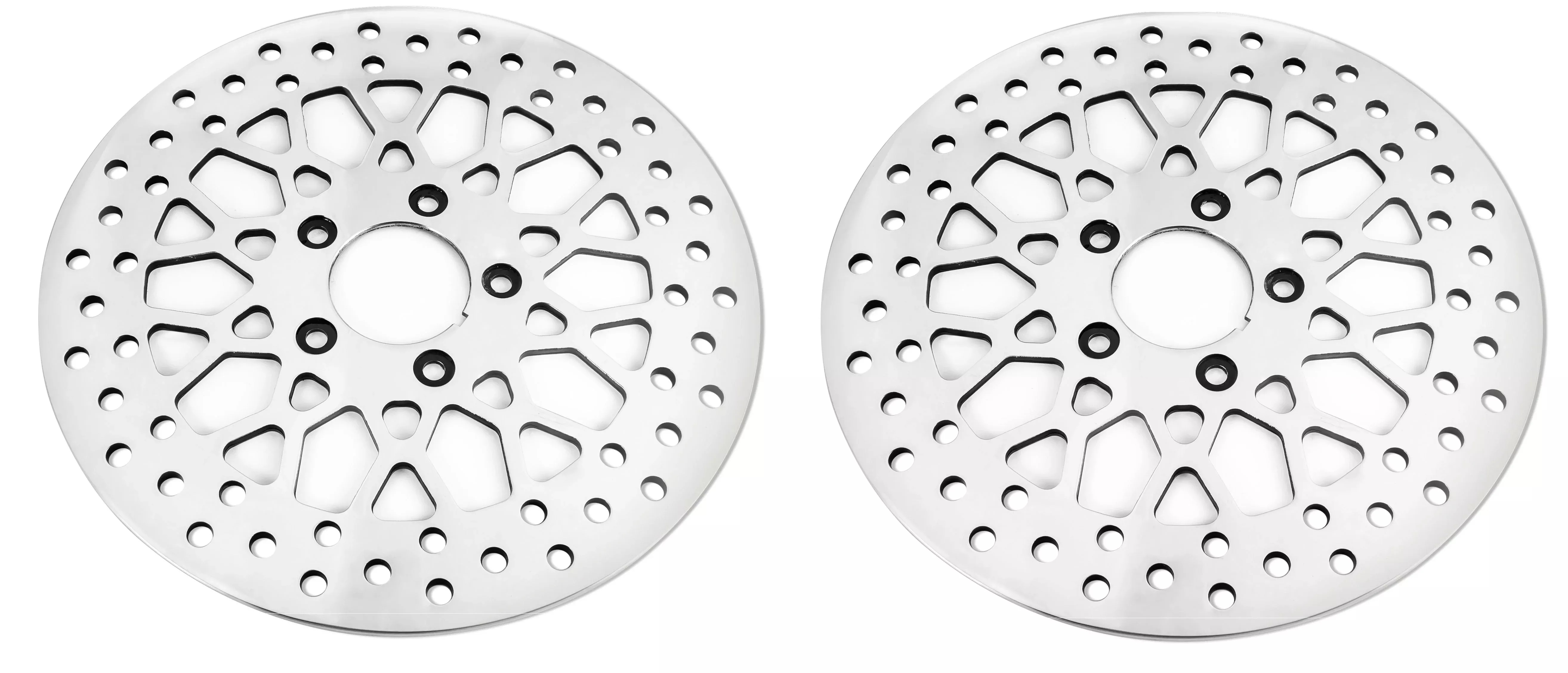 DNA High Polished Mesh Single Front & Rear 11.5 Disc Rotors Harley Softail Dyna XL