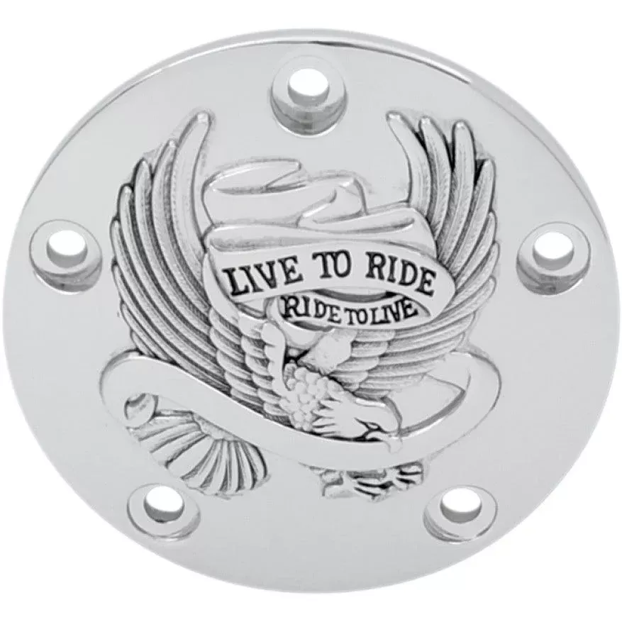 Drag 0940-0841 Chrome Live To Ride Points Timing Cover Harley Twin Cam 99-17
